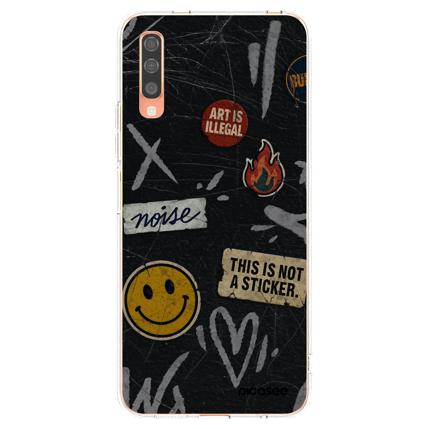 Picasee silikonska prozirna maskica za Samsung Galaxy A70 A705F - STICKERS x TAGS