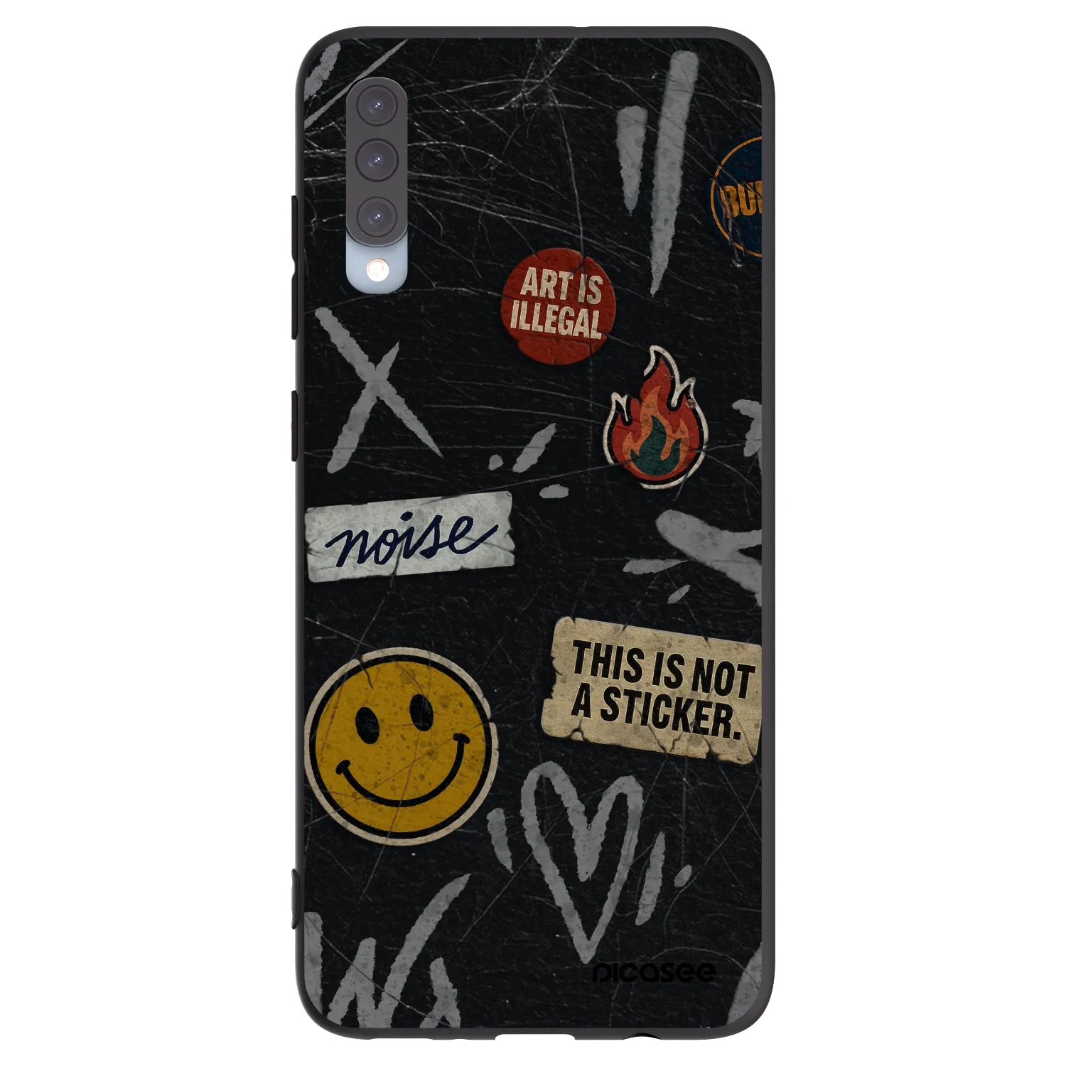 Picasee crna silikonska maskica za Samsung Galaxy A70 A705F - STICKERS x TAGS