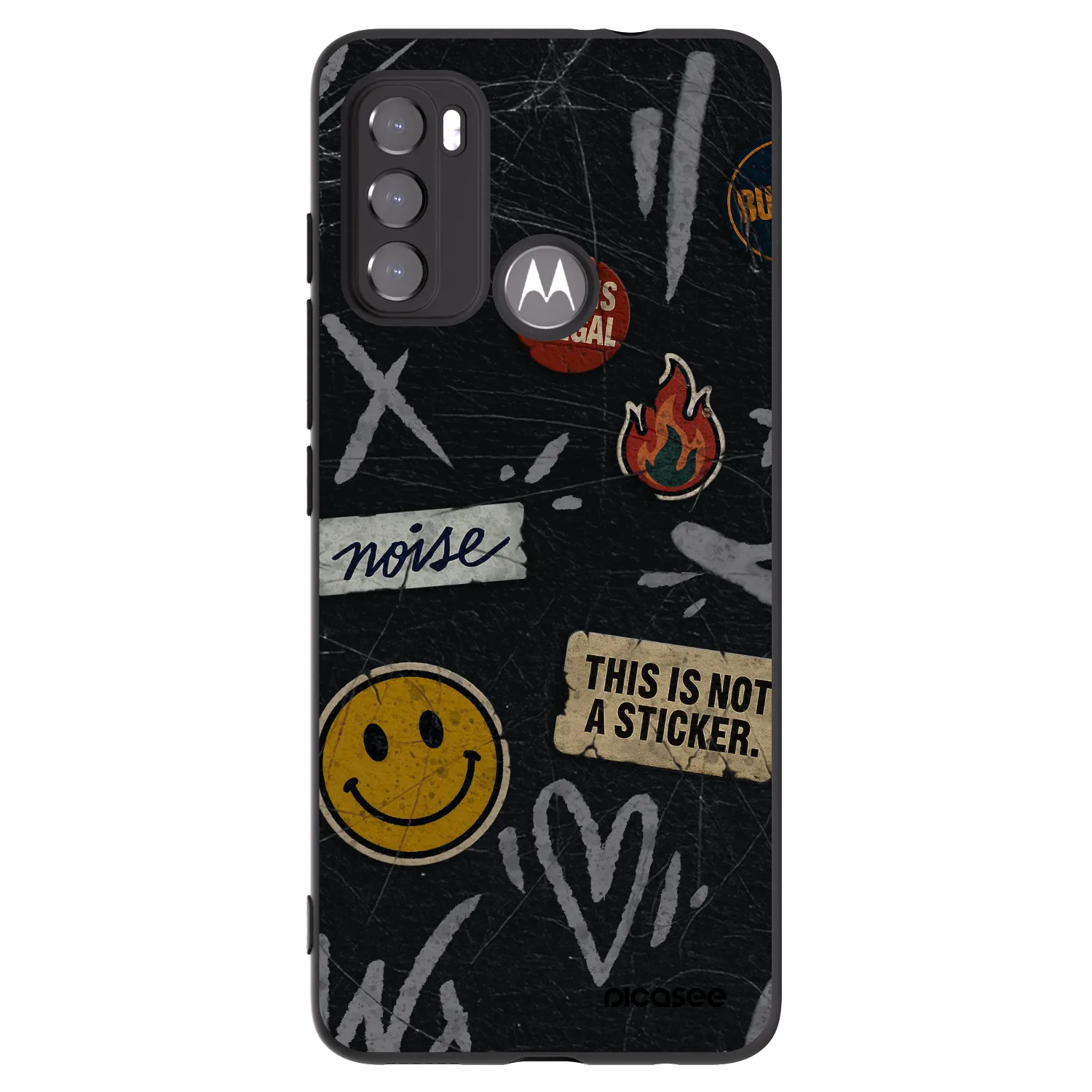 Picasee crna silikonska maskica za Motorola Edge 60 5G - STICKERS x TAGS