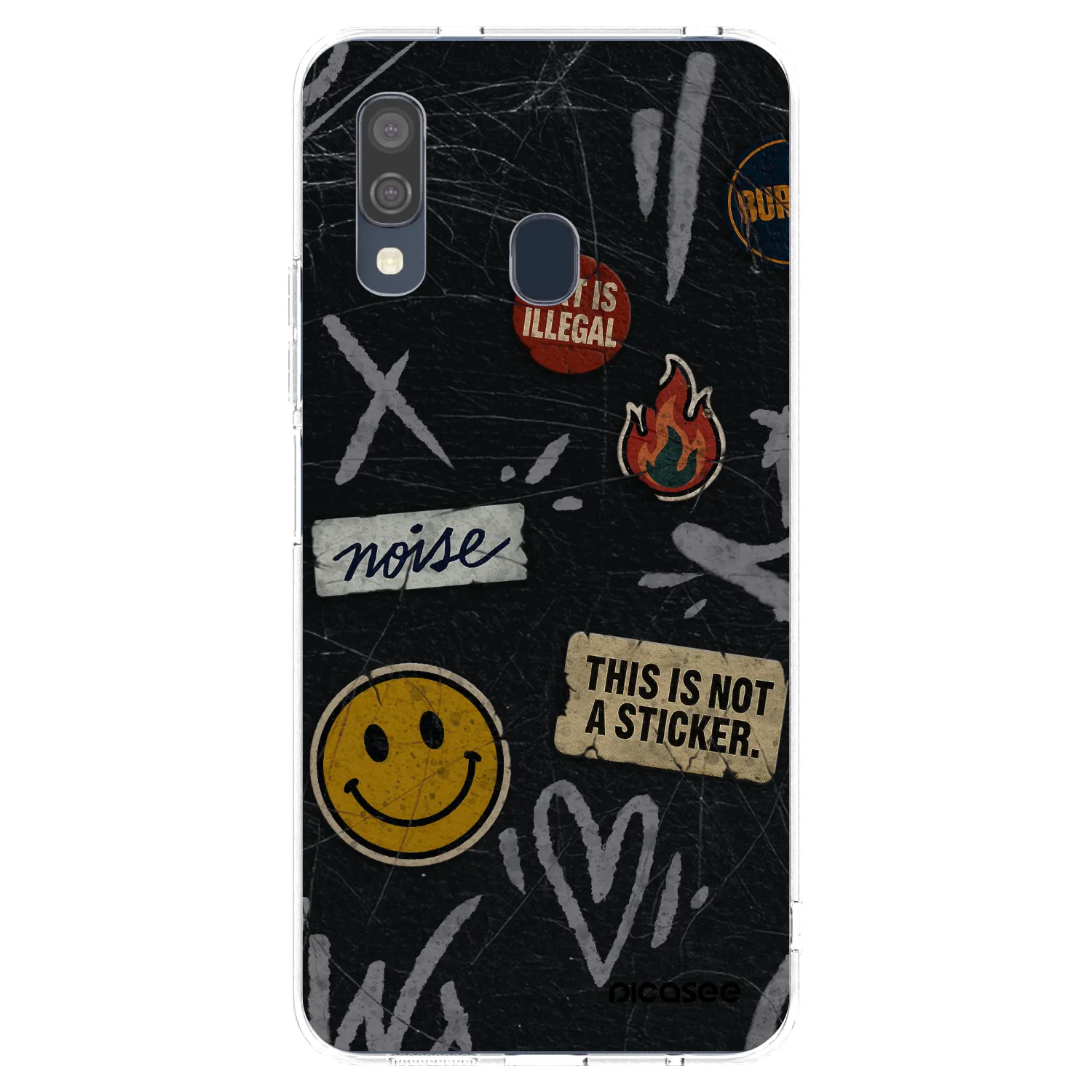 Picasee silikonska prozirna maskica za Samsung Galaxy A40 A405F - STICKERS x TAGS