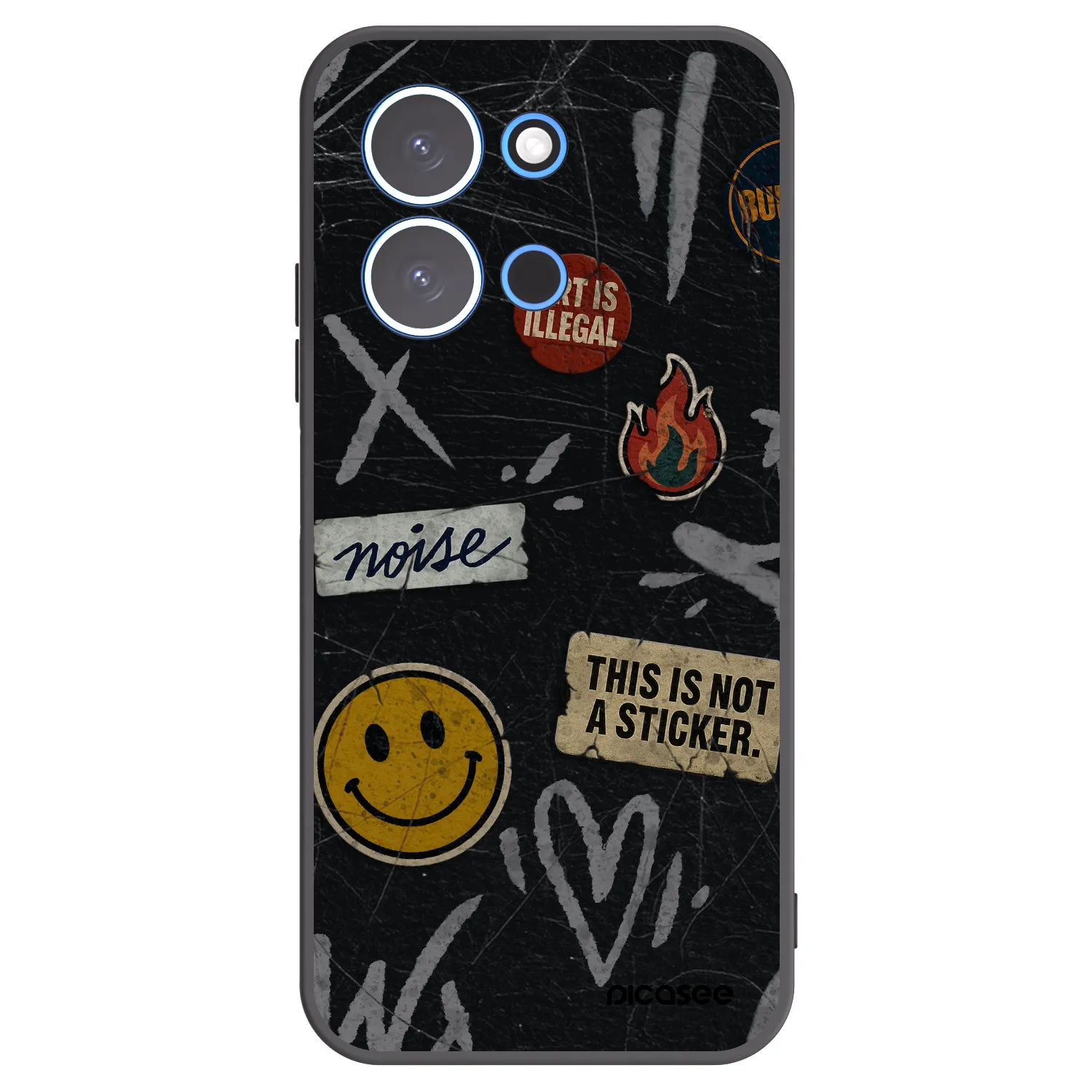 Picasee crna silikonska maskica za Xiaomi Redmi 15C 4G - STICKERS x TAGS
