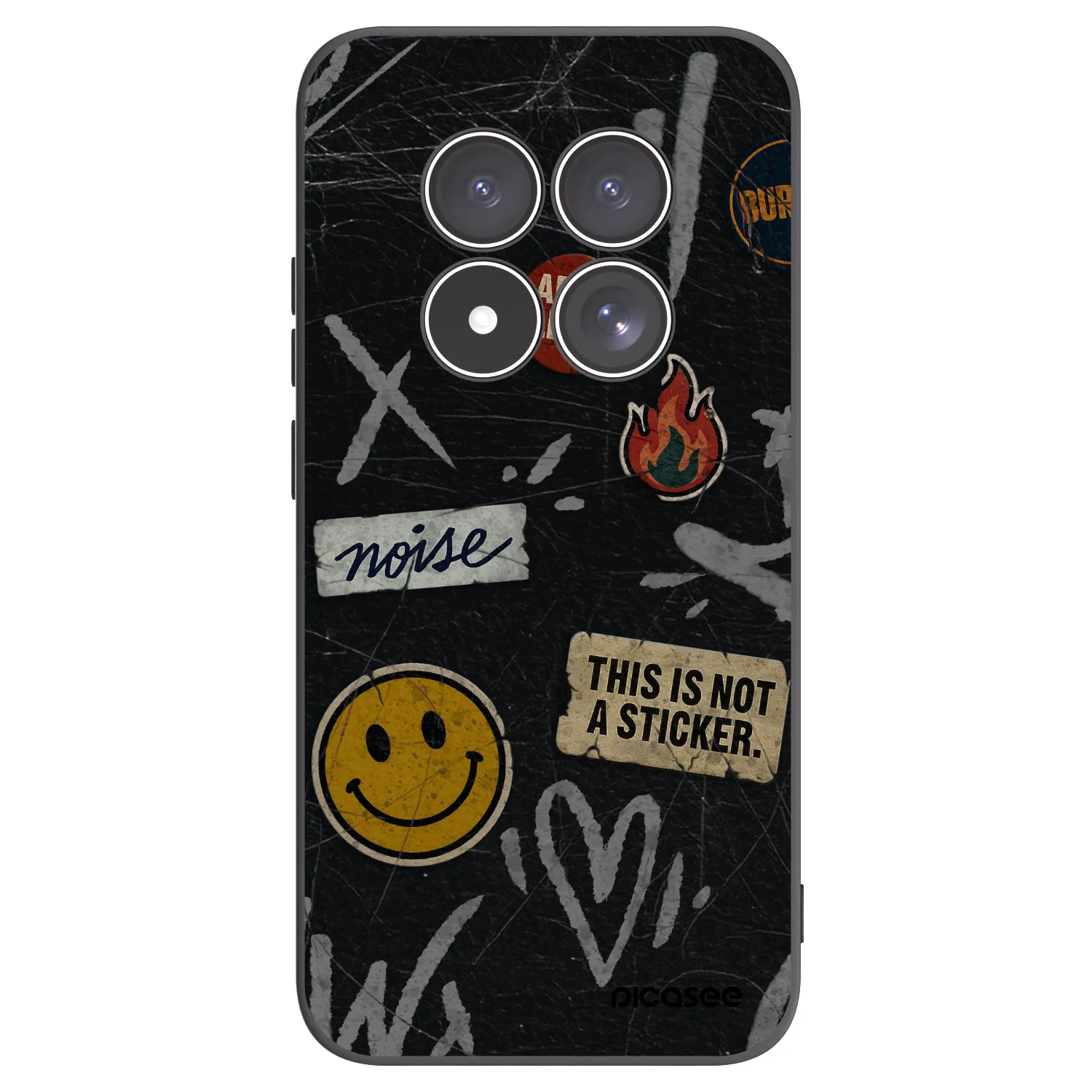 Picasee crna silikonska maskica za Xiaomi Redmi Note 15 Pro 4G - STICKERS x TAGS