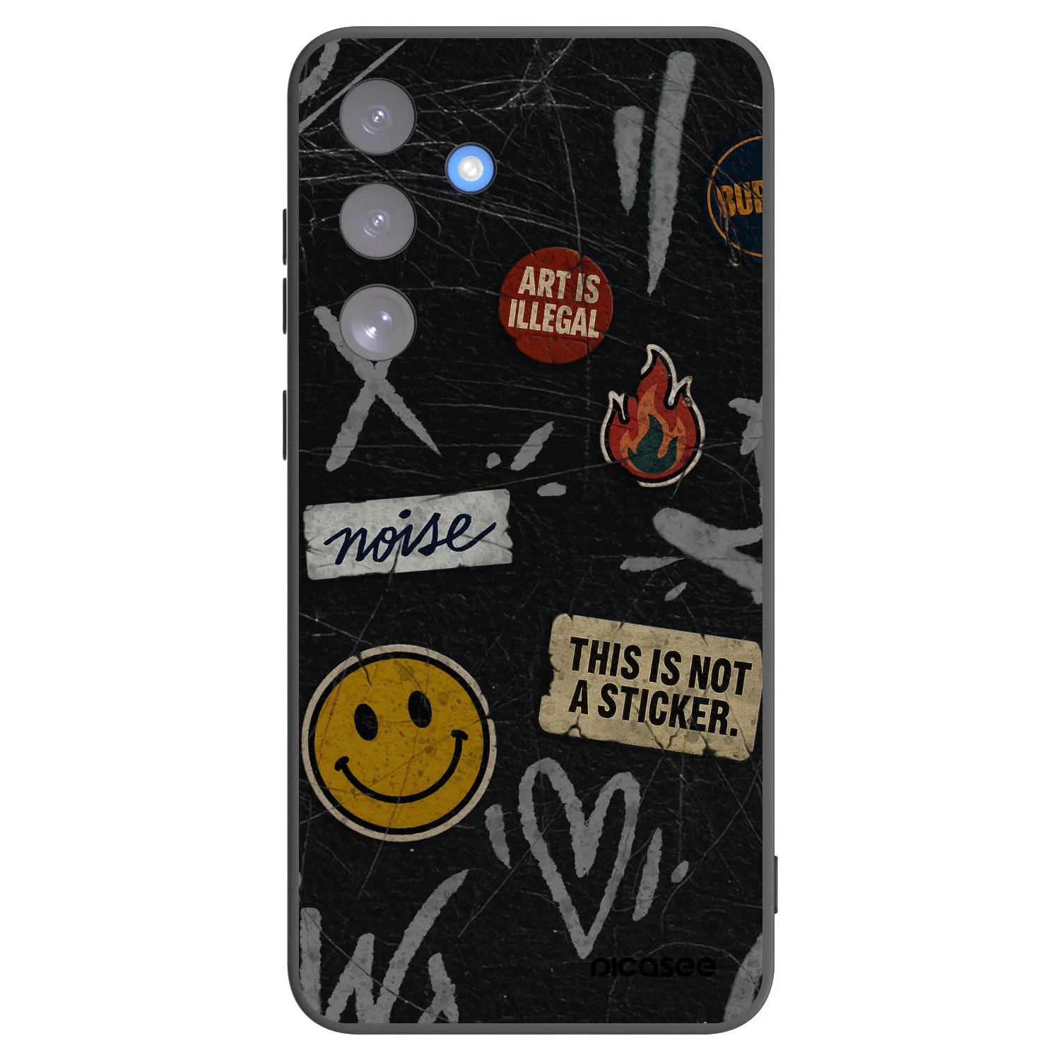 Picasee crna silikonska maskica za Samsung Galaxy S25 FE 5G - STICKERS x TAGS