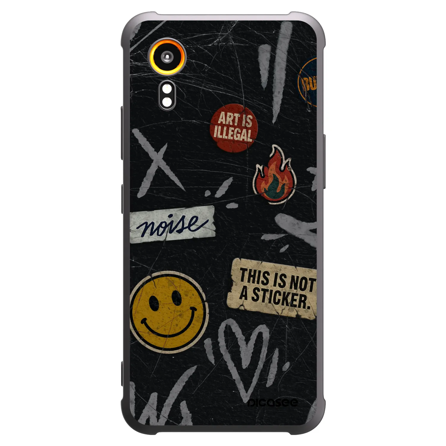 Picasee crna silikonska maskica za Samsung Galaxy Xcover 7 - STICKERS x TAGS