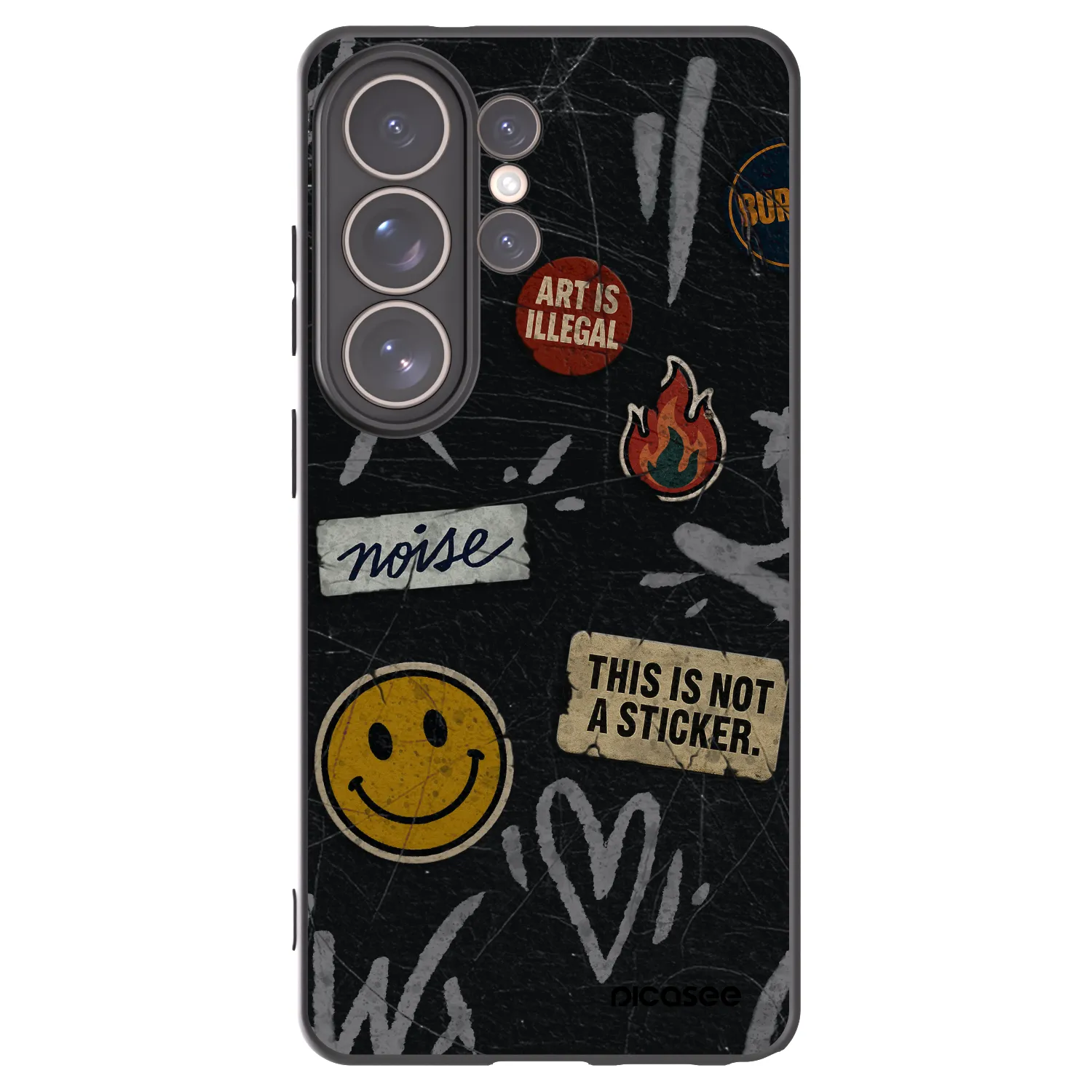 Picasee crna silikonska maskica za Samsung Galaxy S26 Ultra - STICKERS x TAGS