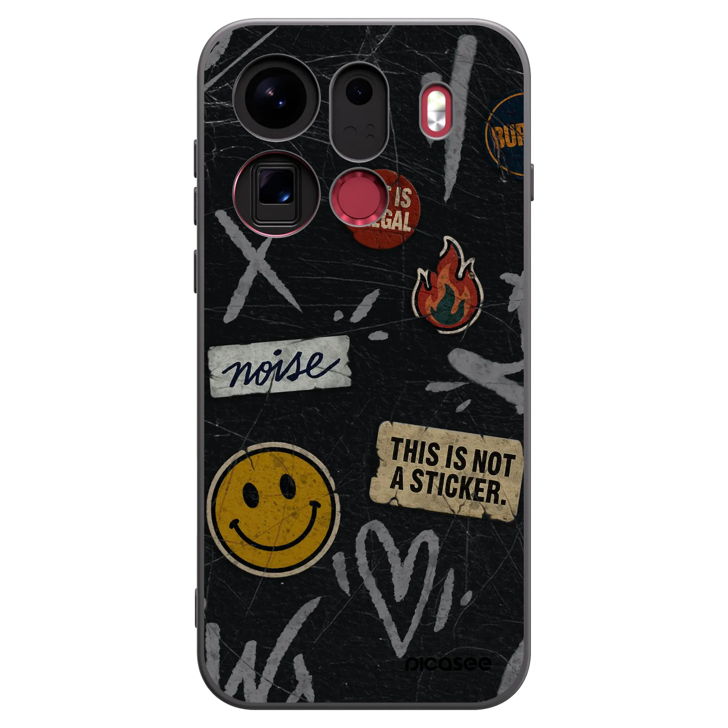 Picasee crna silikonska maskica za OPPO Find X9 Pro - STICKERS x TAGS