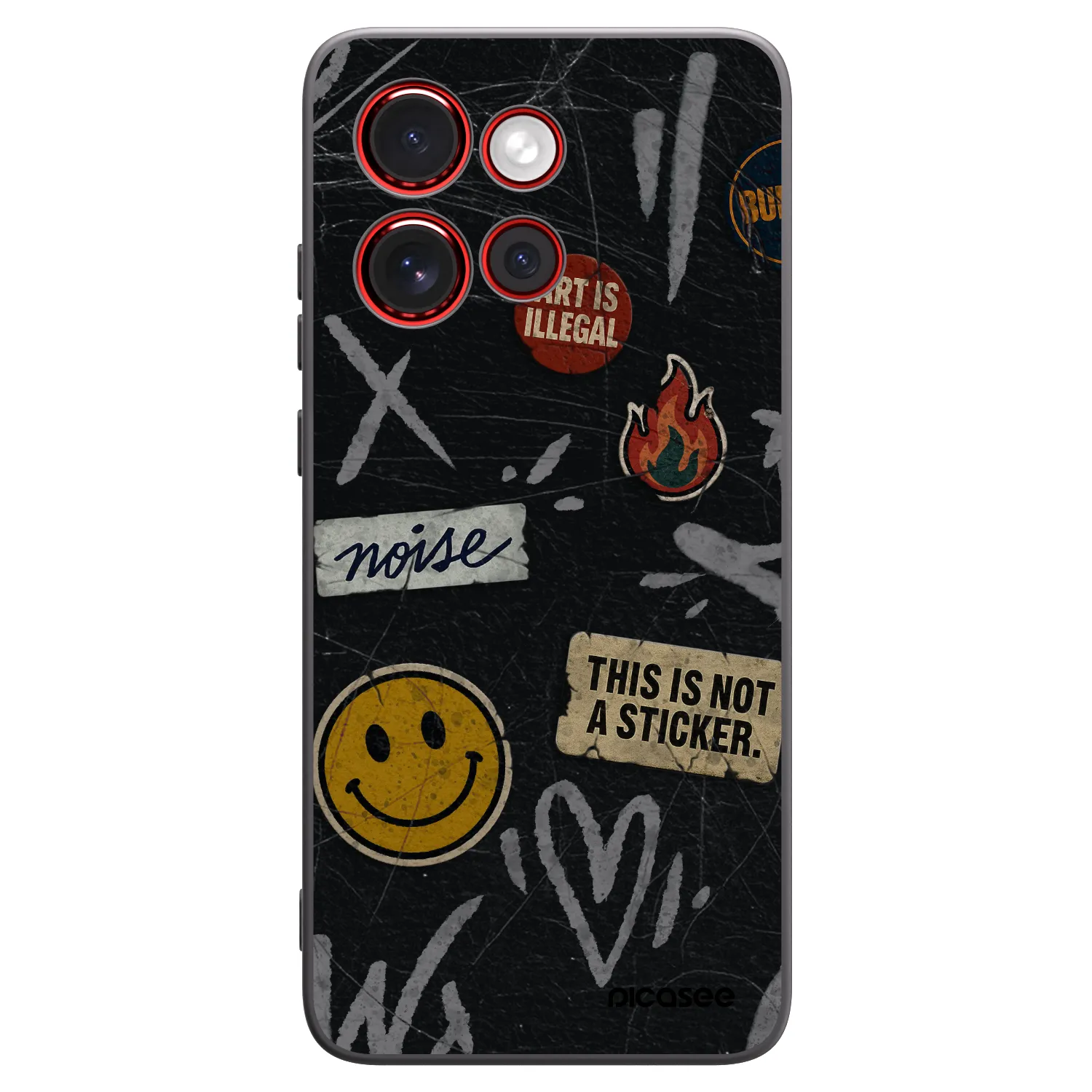 Picasee crna silikonska maskica za Motorola Edge 60 Neo 5G - STICKERS x TAGS