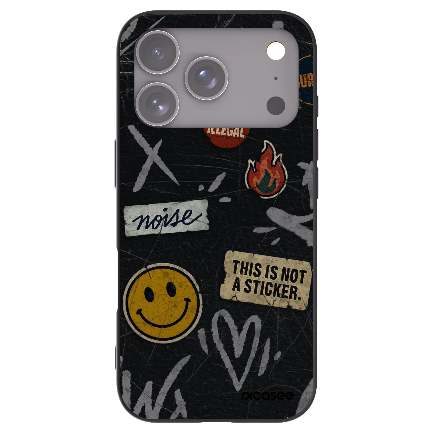 Picasee crna silikonska maskica za Apple iPhone 18 Pro - STICKERS x TAGS