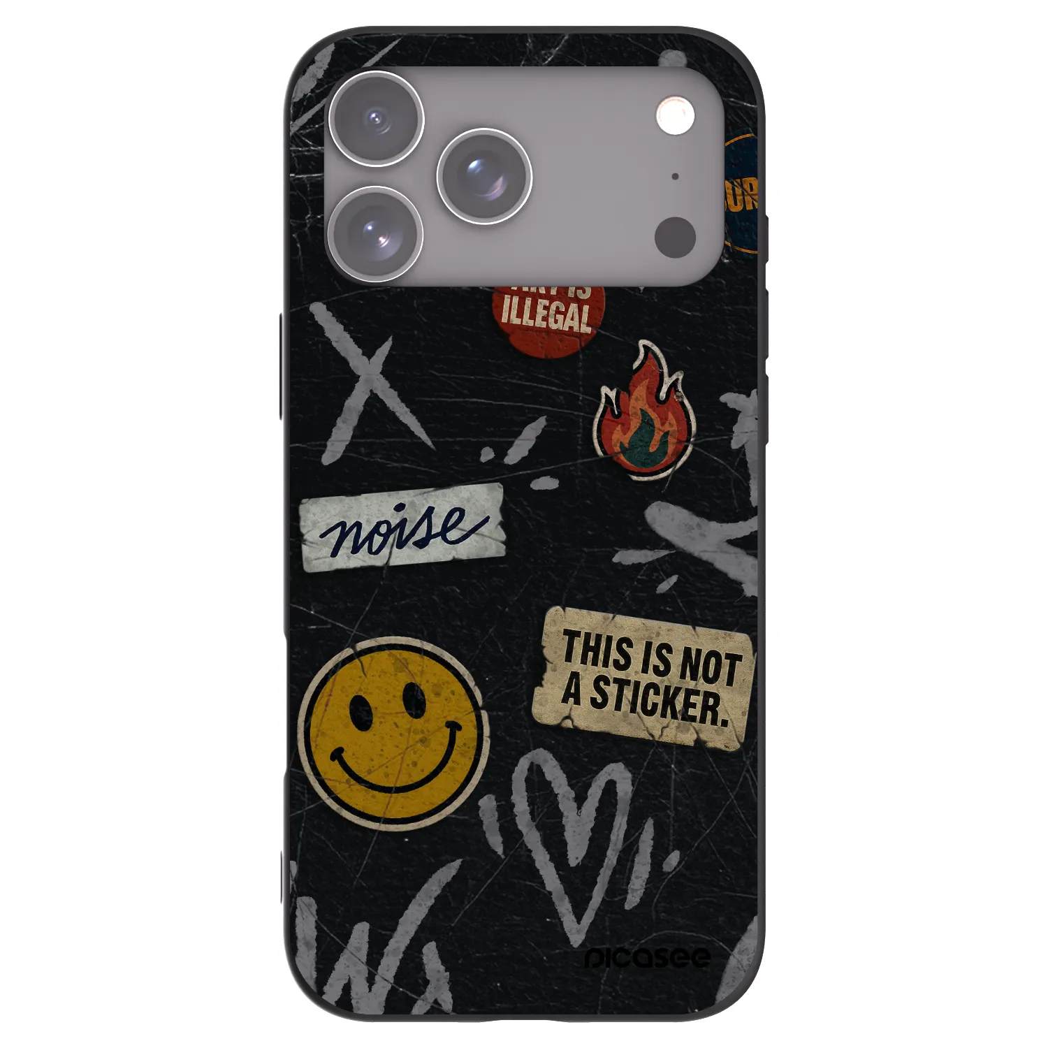 Picasee crna silikonska maskica za Apple iPhone 18 Pro Max - STICKERS x TAGS
