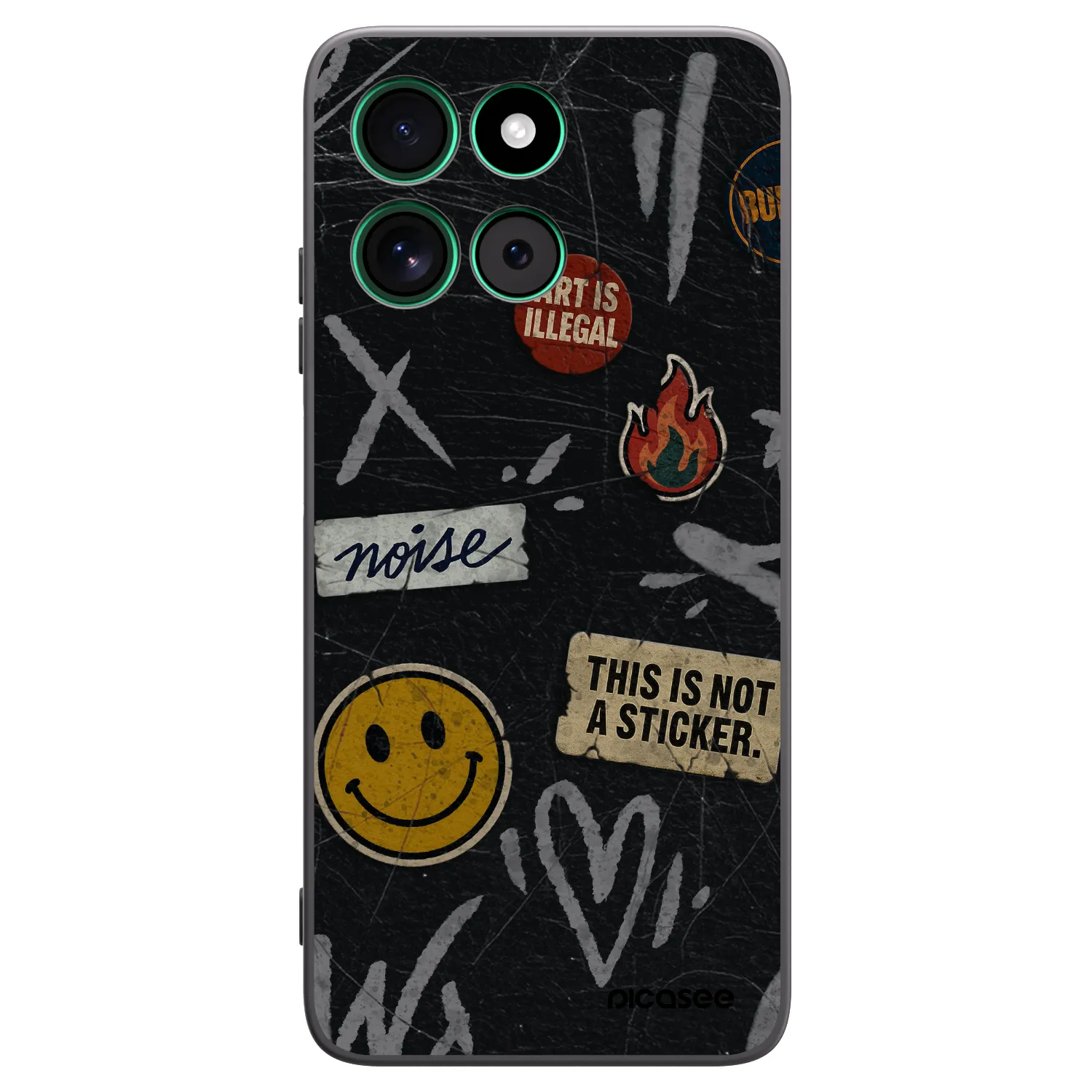 Picasee crna silikonska maskica za Motorola Moto G57 Power - STICKERS x TAGS