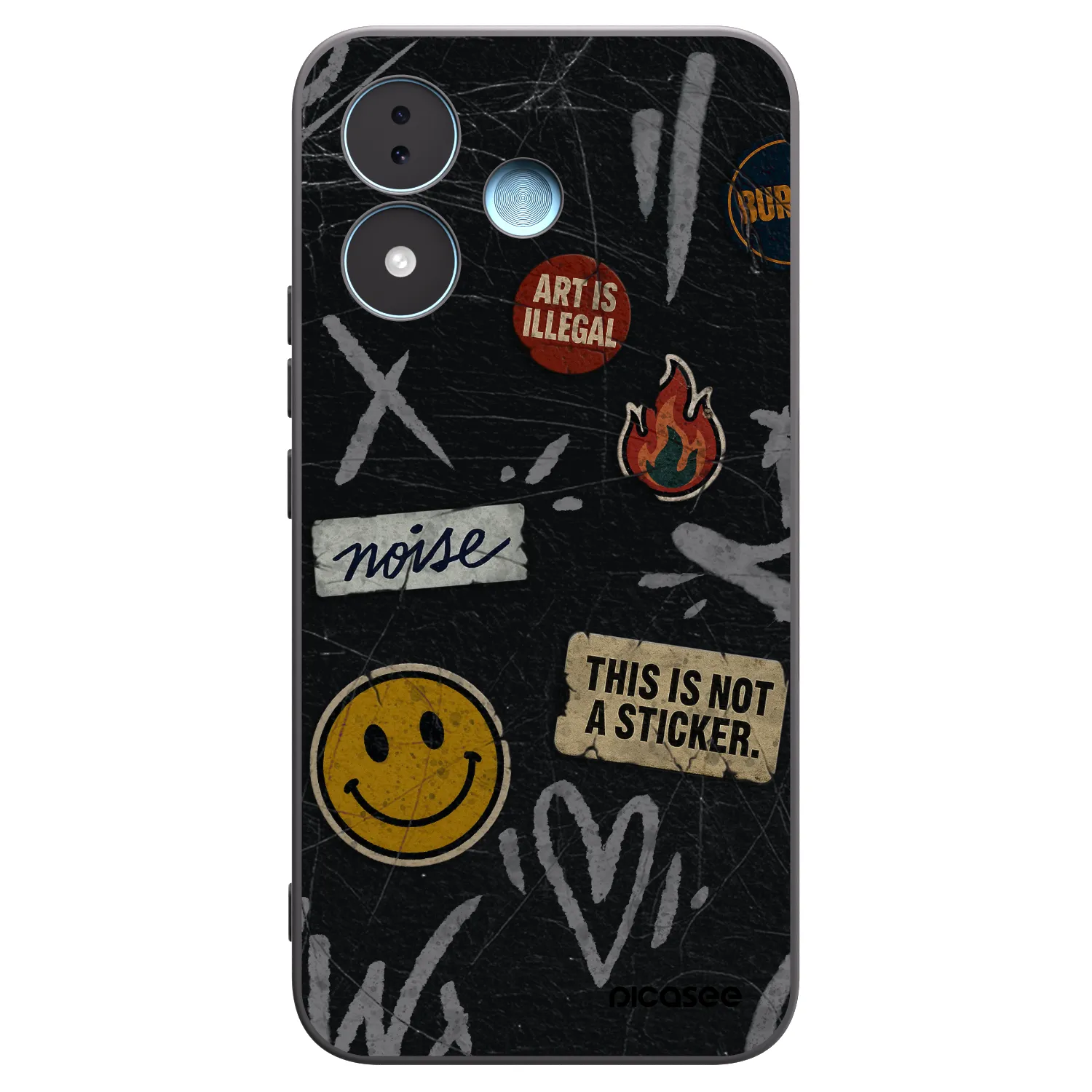 Picasee crna silikonska maskica za Xiaomi Redmi Note 17 5G - STICKERS x TAGS
