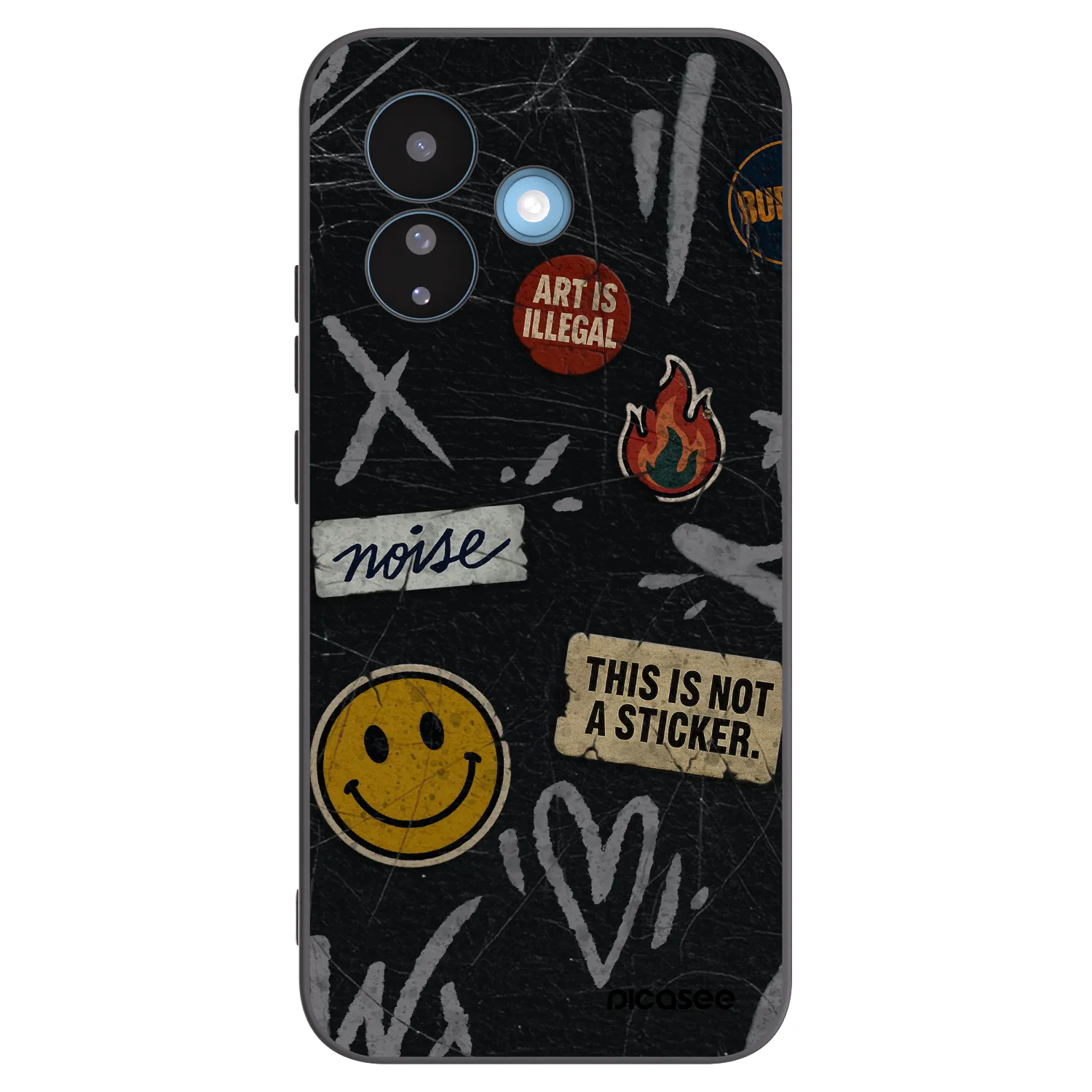 Picasee crna silikonska maskica za Xiaomi Redmi Note 17 Pro 5G - STICKERS x TAGS