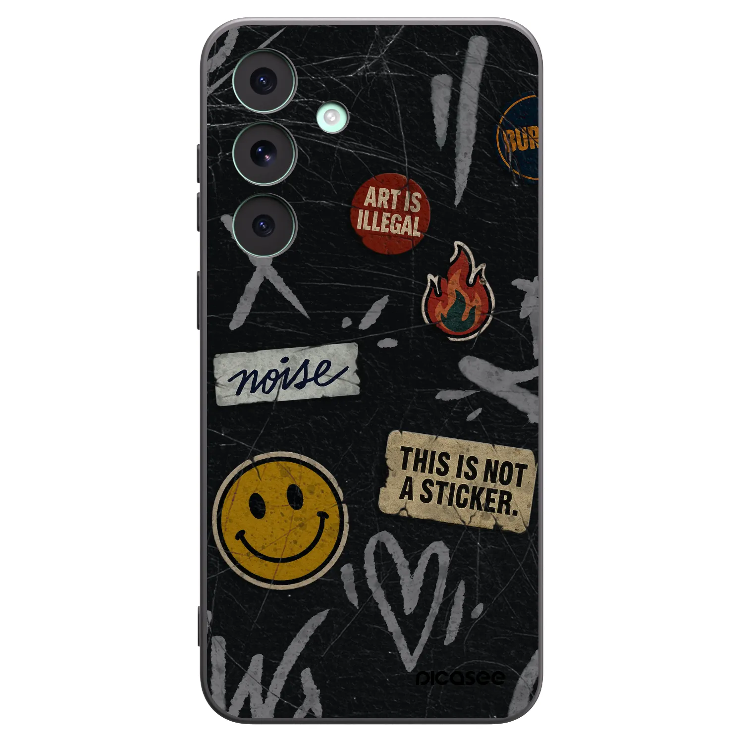Picasee crna silikonska maskica za Samsung Galaxy S26 FE - STICKERS x TAGS