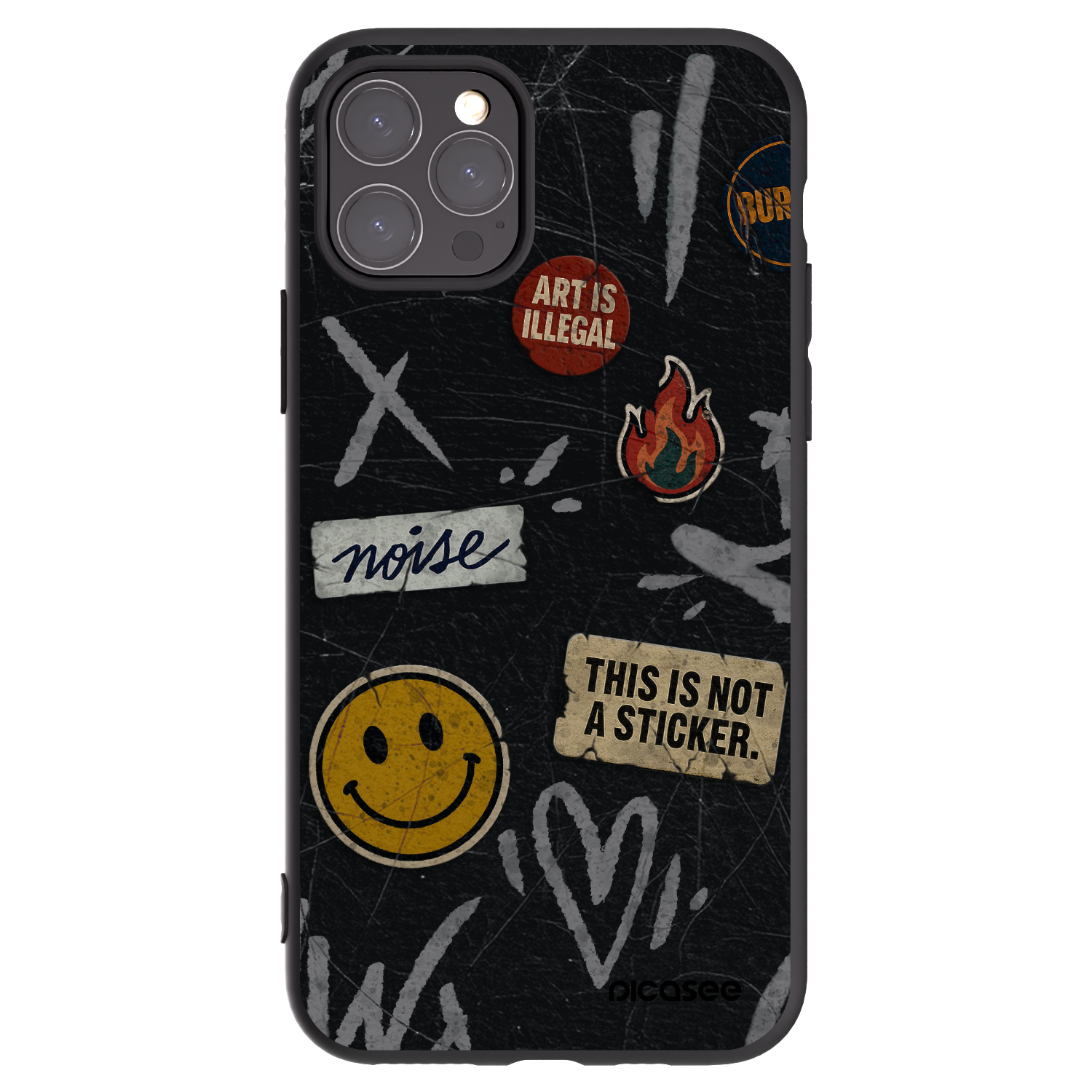 Picasee crna silikonska maskica za Apple iPhone 11 Pro - STICKERS x TAGS
