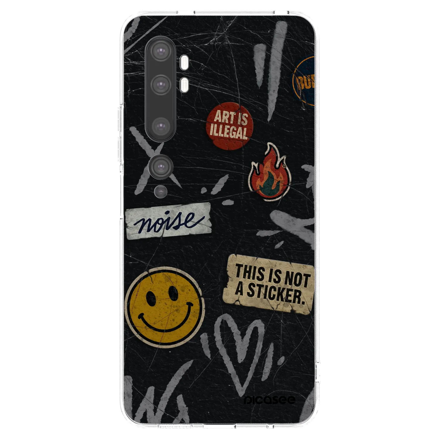 Picasee silikonska prozirna maskica za Xiaomi Mi Note 10 (Pro) - STICKERS x TAGS