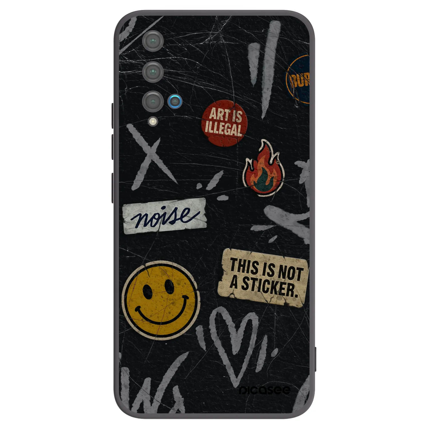 Picasee crna silikonska maskica za Huawei Nova 5T - STICKERS x TAGS
