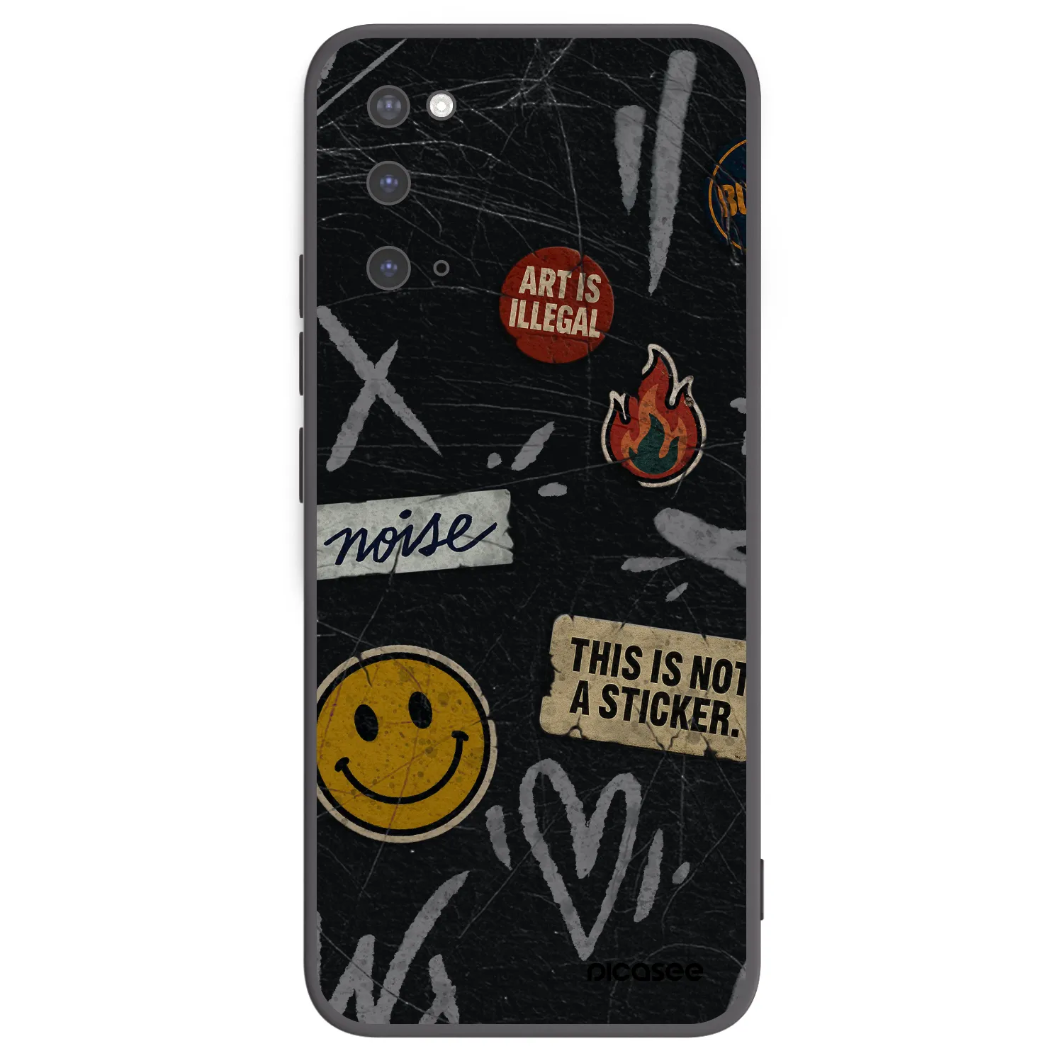 Picasee crna silikonska maskica za Samsung Galaxy S20 G980F - STICKERS x TAGS