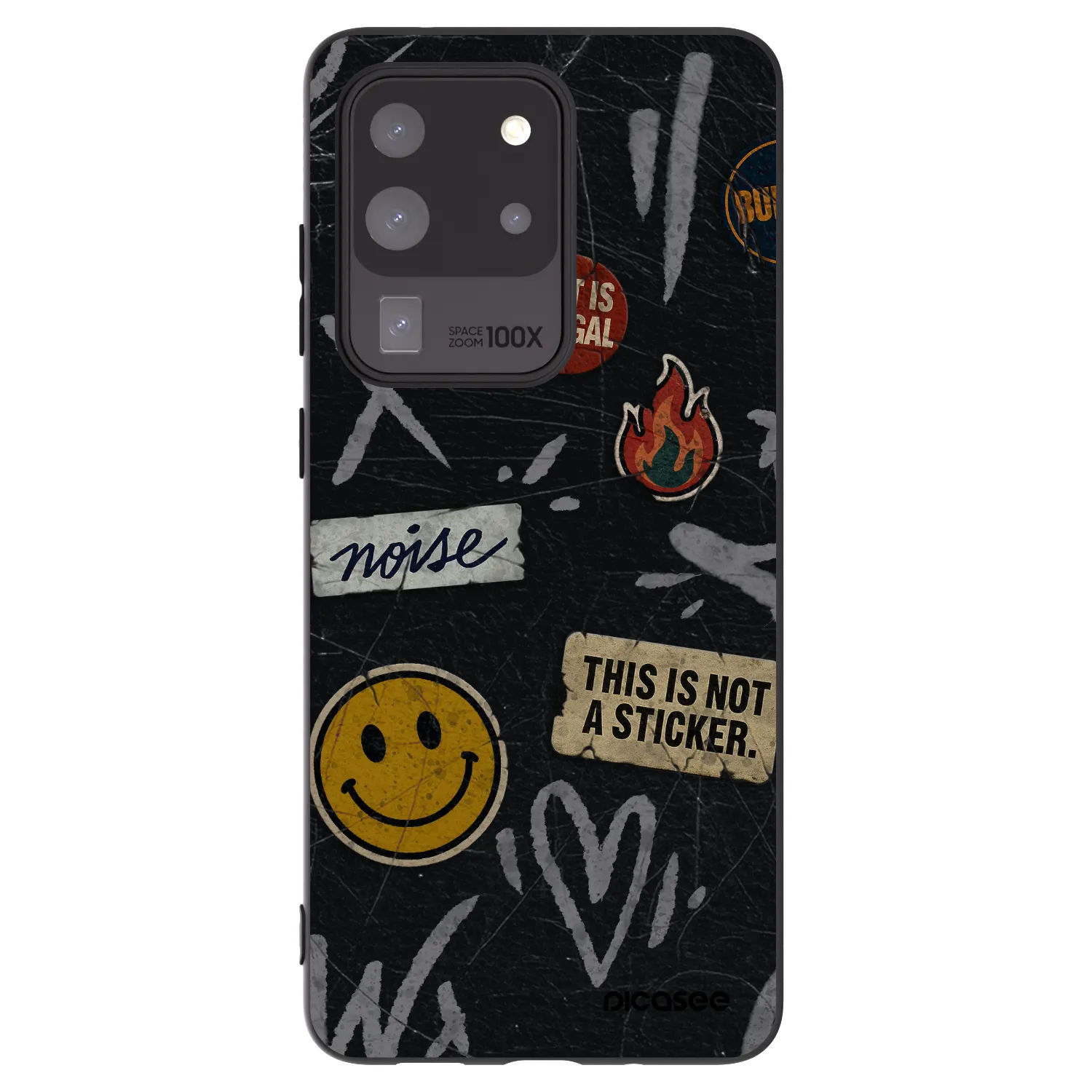 Picasee crna silikonska maskica za Samsung Galaxy S20 Ultra 5G G988F - STICKERS x TAGS