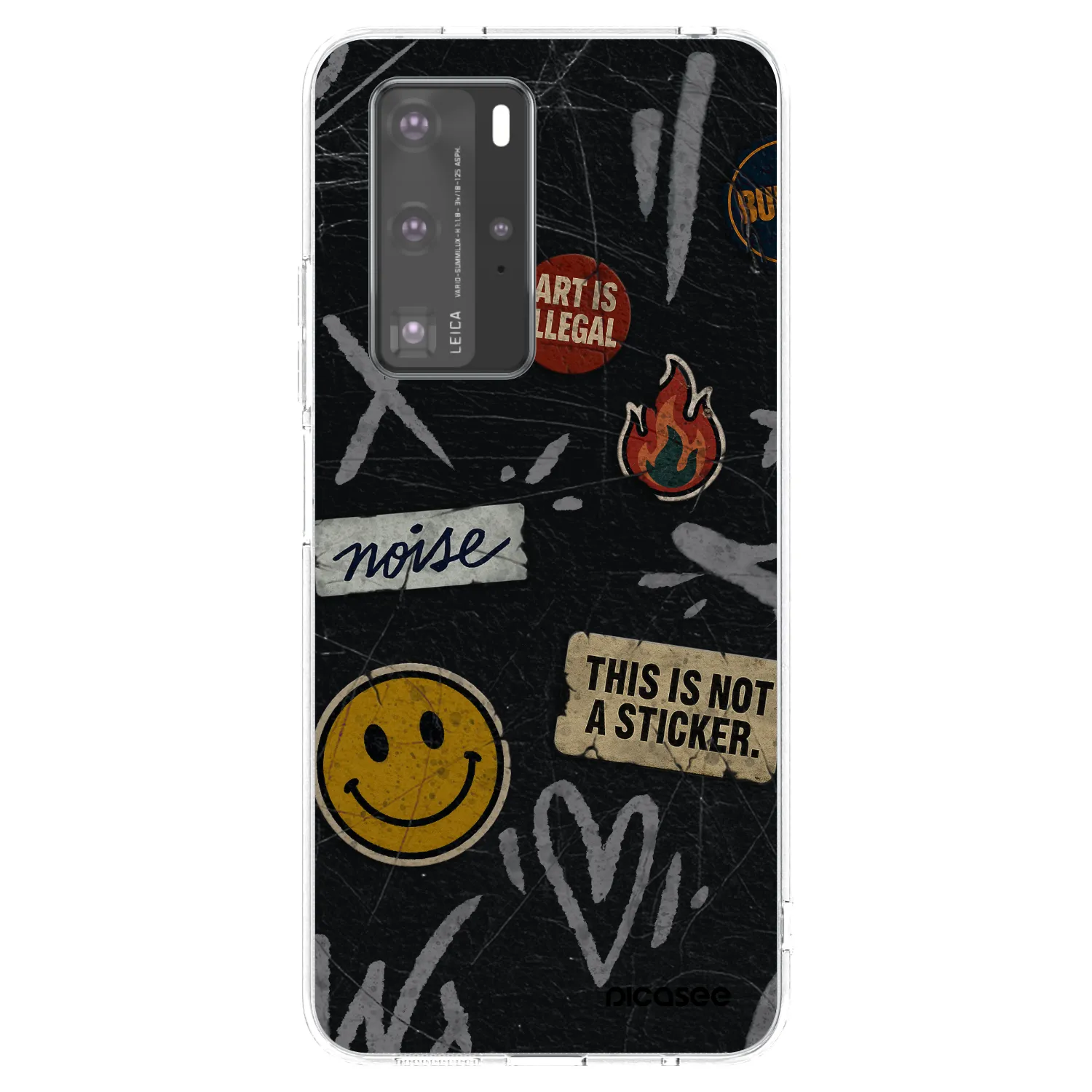 Picasee silikonska prozirna maskica za Huawei P40 Pro - STICKERS x TAGS