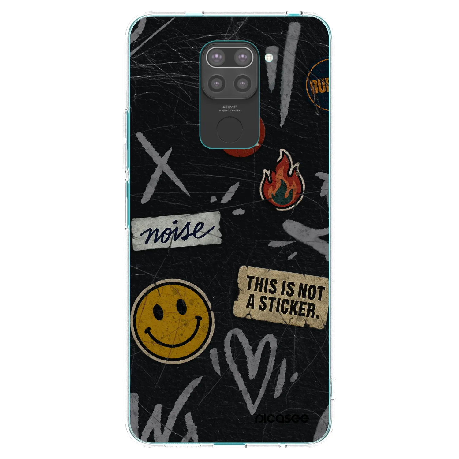 Picasee crna silikonska maskica za Xiaomi Redmi Note 9 - STICKERS x TAGS