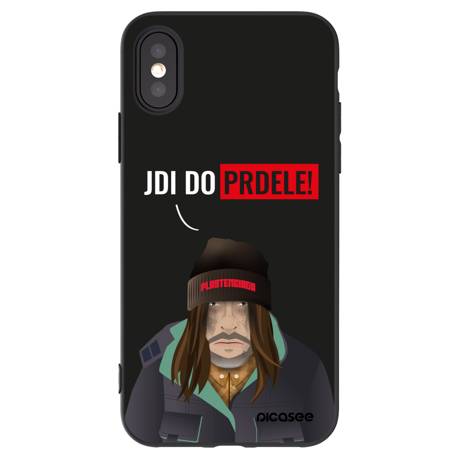 Picasee crna silikonska maskica za Apple iPhone X/XS - Bezďák