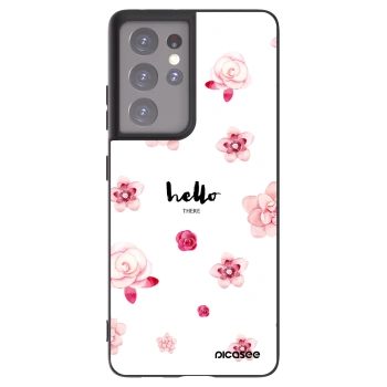 Picasee crna silikonska maskica za Samsung Galaxy S21 Ultra 5G G998B - Hello there