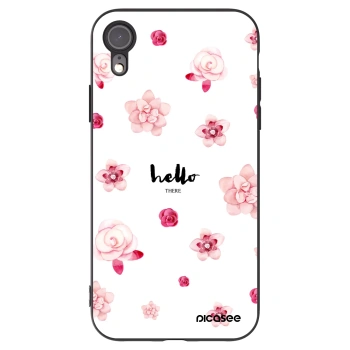 Picasee crna silikonska maskica za Apple iPhone XR - Hello there