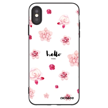Picasee crna silikonska maskica za Apple iPhone XS Max - Hello there