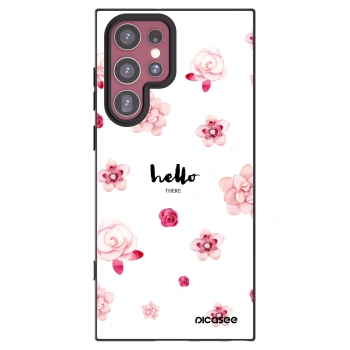 Picasee crna silikonska maskica za Samsung Galaxy S22 Ultra 5G - Hello there