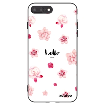 Picasee crna silikonska maskica za Apple iPhone 8 Plus - Hello there