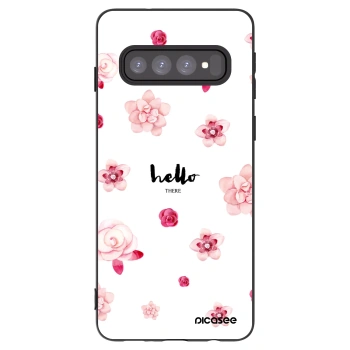 Picasee crna silikonska maskica za Samsung Galaxy S10 G973 - Hello there