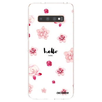 Picasee silikonska prozirna maskica za Samsung Galaxy S10 Plus G975 - Hello there
