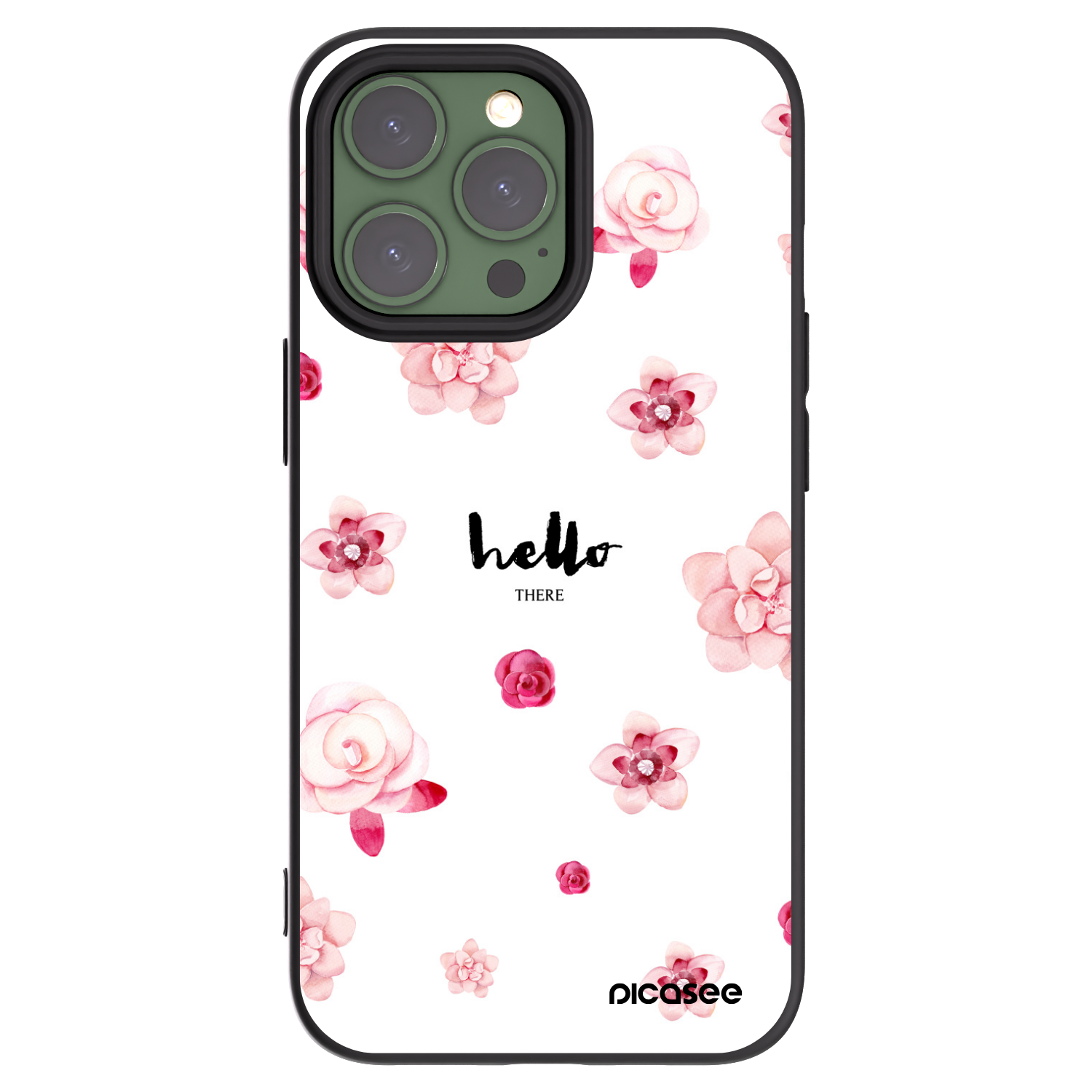 Picasee crna silikonska maskica za Apple iPhone 13 Pro - Hello there