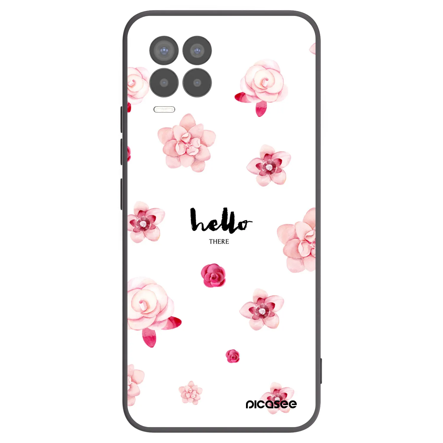 Picasee crna silikonska maskica za Realme 8 4G - Hello there