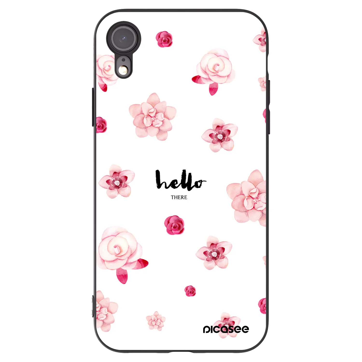 Picasee crna silikonska maskica za Apple iPhone XR - Hello there