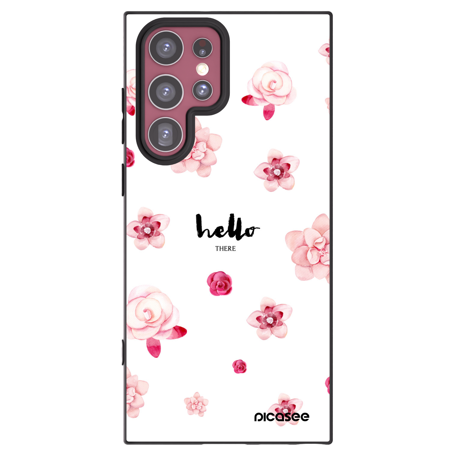 Picasee crna silikonska maskica za Samsung Galaxy S22 Ultra 5G - Hello there