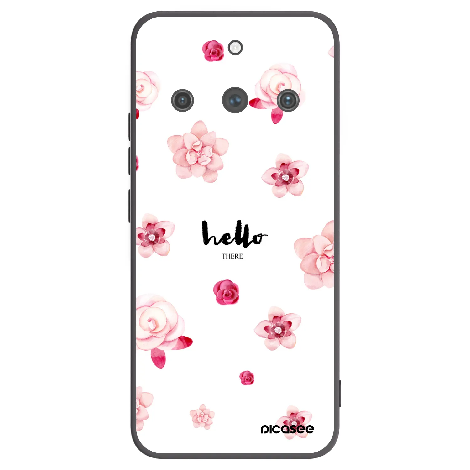 Picasee crna silikonska maskica za Realme 11 Pro+ - Hello there