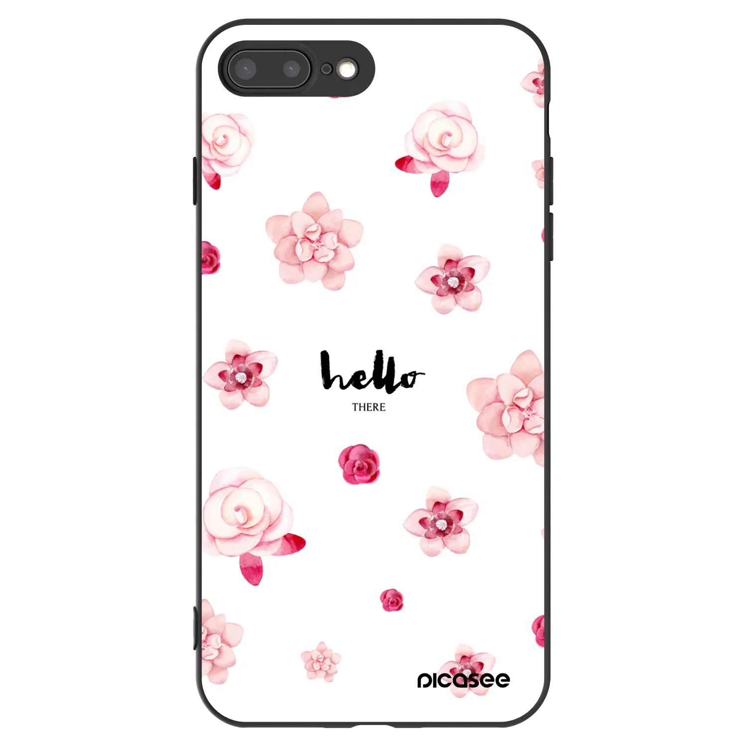 Picasee crna silikonska maskica za Apple iPhone 8 Plus - Hello there