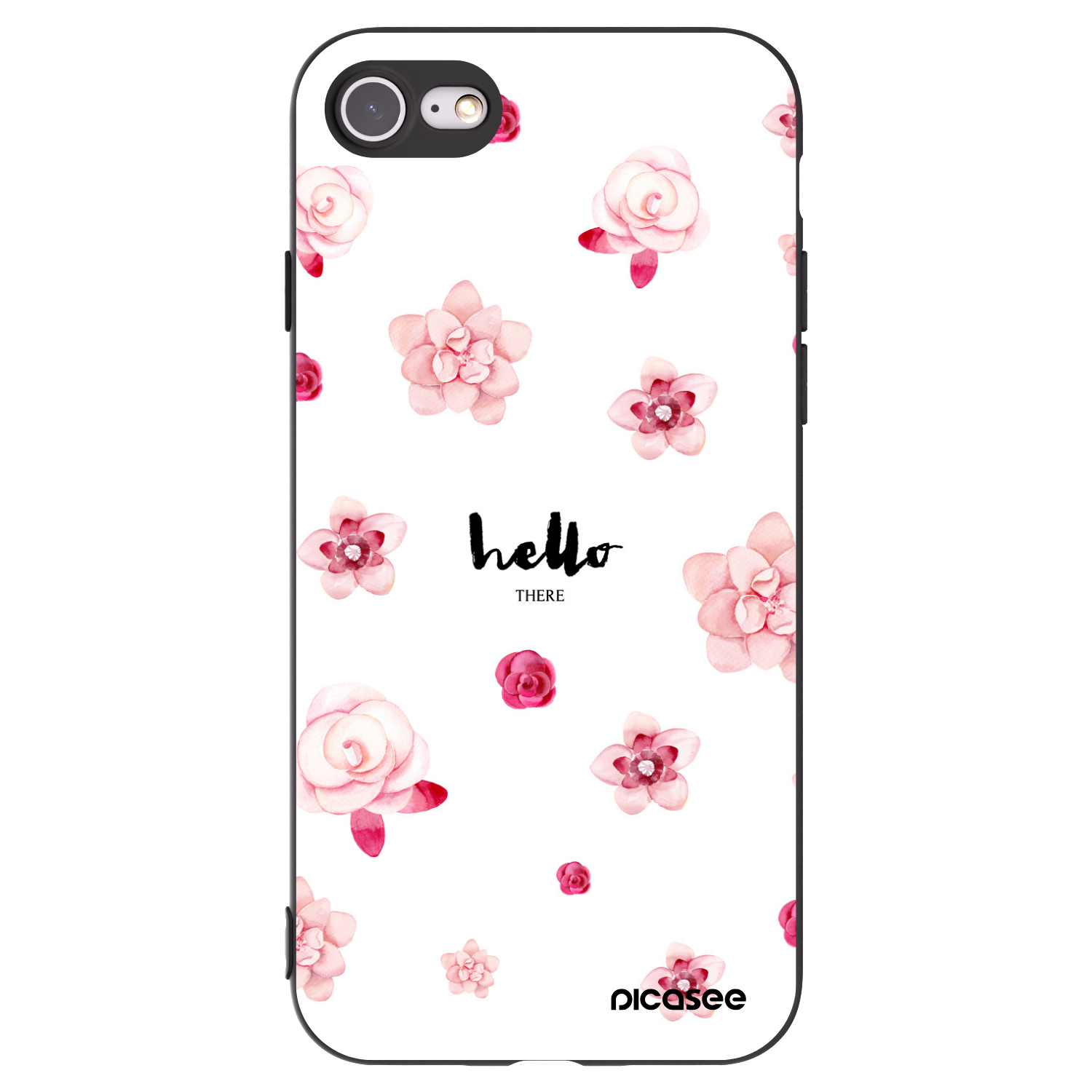 Picasee crna silikonska maskica za Apple iPhone SE 2020 - Hello there