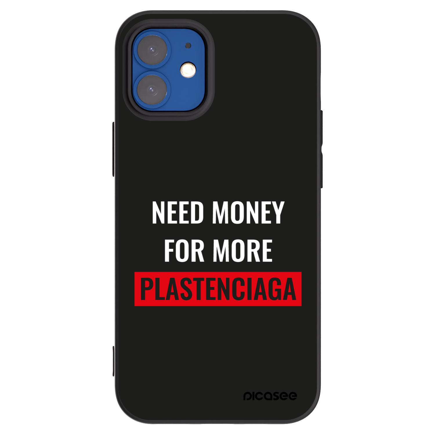 Picasee crna silikonska maskica za Apple iPhone 12 mini - More PLASTENCIAGA