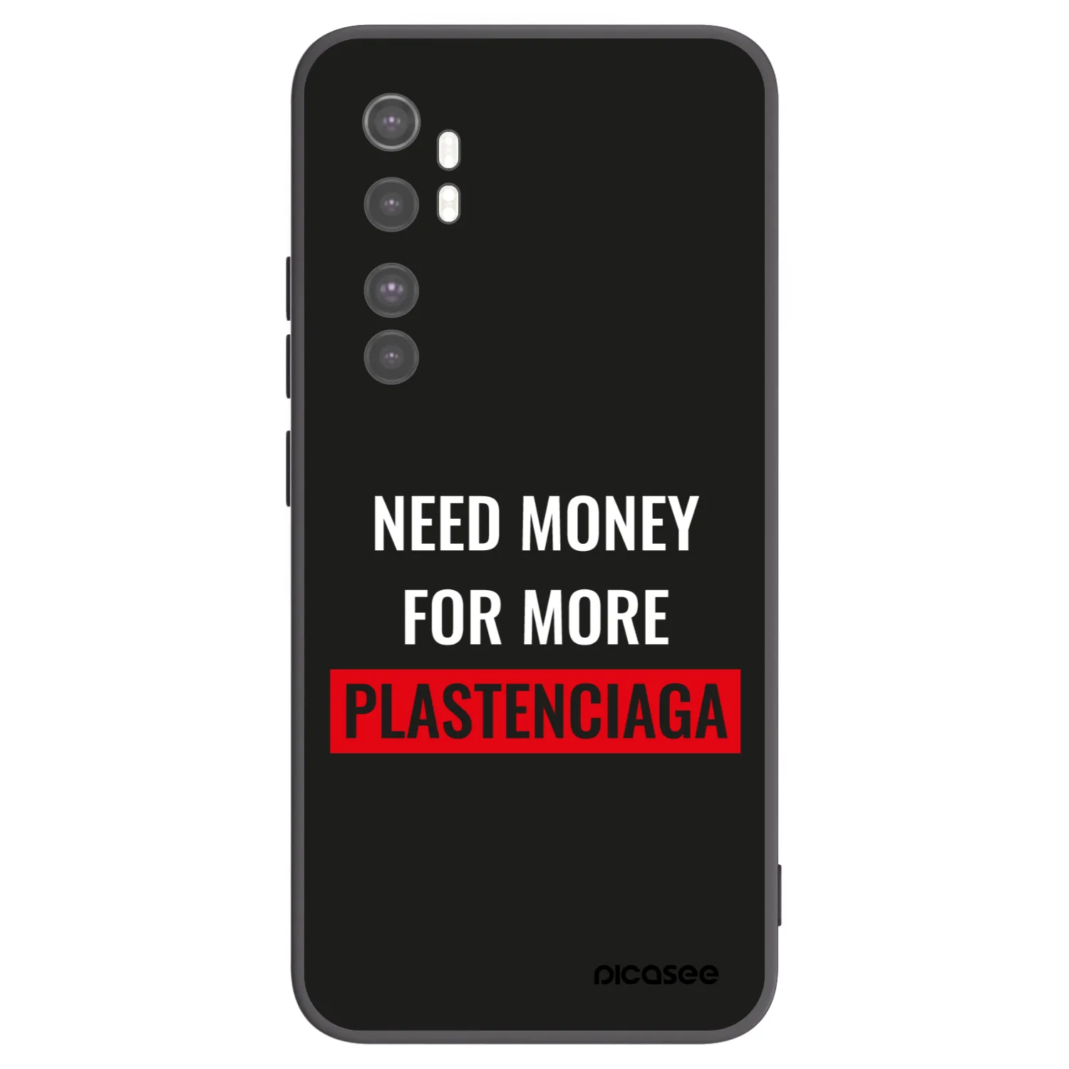 Picasee crna silikonska maskica za Xiaomi Mi Note 10 Lite - More PLASTENCIAGA