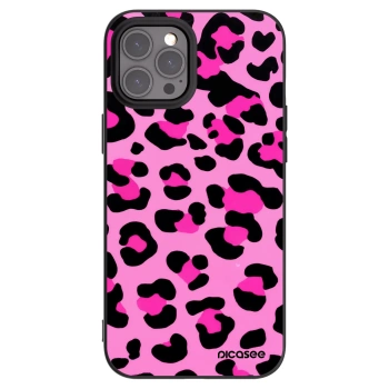 Picasee crna silikonska maskica za Apple iPhone 12 Pro Max - Pink Tiger