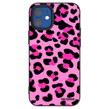 Picasee crna silikonska maskica za Apple iPhone 12 mini - Pink Tiger