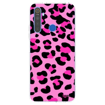 Picasee silikonska prozirna maskica za Realme 5 - Pink Tiger
