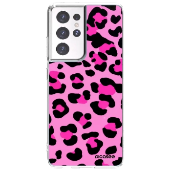 Picasee silikonska prozirna maskica za Samsung Galaxy S21 Ultra 5G G998B - Pink Tiger