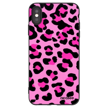 Picasee crna silikonska maskica za Apple iPhone XS Max - Pink Tiger