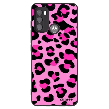 Picasee crna silikonska maskica za Motorola Moto G60 - Pink Tiger