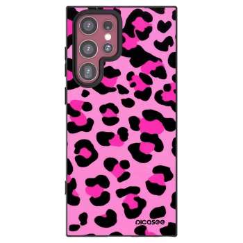 Picasee crna silikonska maskica za Samsung Galaxy S22 Ultra 5G - Pink Tiger