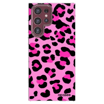 Picasee silikonska prozirna maskica za Samsung Galaxy S22 Ultra 5G - Pink Tiger