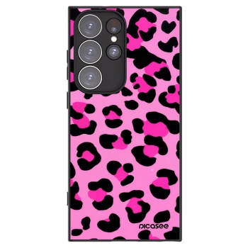 Picasee crna silikonska maskica za Samsung Galaxy S23 Ultra 5G - Pink Tiger